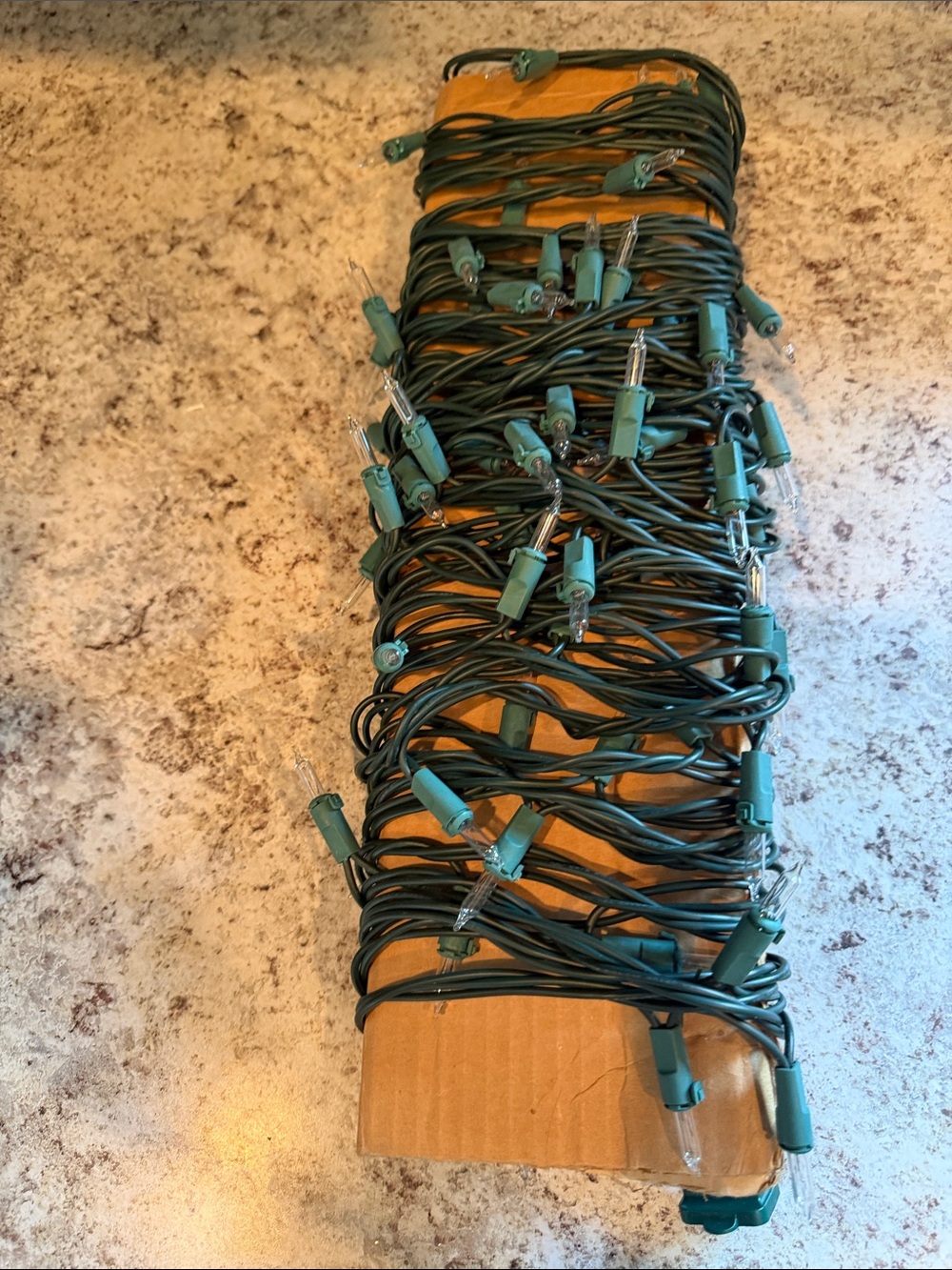 Green String Christmas Lights - Clear Bulbs